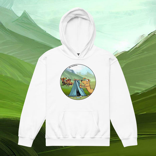 Camping Dog - Unisex Youth Heavy Blend Hoodie, front image